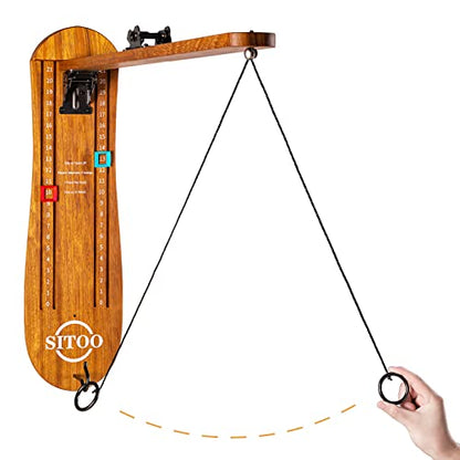 Ring Toss Game for Adults, Outdoors Games, Wall Mounted Hook and Ring Game with Foldable Arm - color: Wood