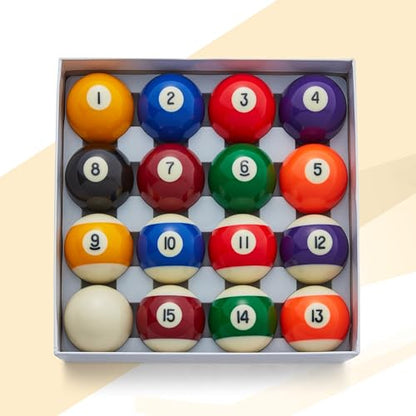 Cue-King Pool Balls, 2-1/4" Regulation Size, Billiard Ball Set | Grade AA, Premium