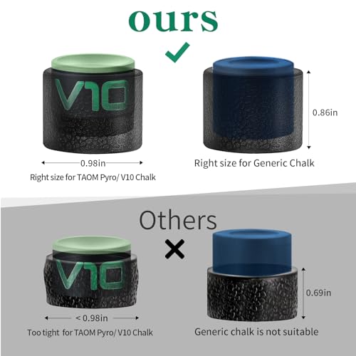 TAOM Chalk Holder, Pool Chalk Holder, Pool Cue Chalk Holder, Billiards Accessories and Equipment for TAOM V10 Chalk, TAOM Pyro and Generic Cue Chalk as Pocket TAOM Round Chalk Holder