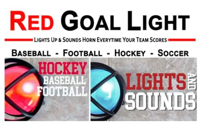 Ice Hockey Goal Light & Horn sounds and lights red when your team scores. Linked to & compatible with all arena scoreboard systems. Use with any mobile device or desktop pc on wifi network - style: All Sport RGB Light