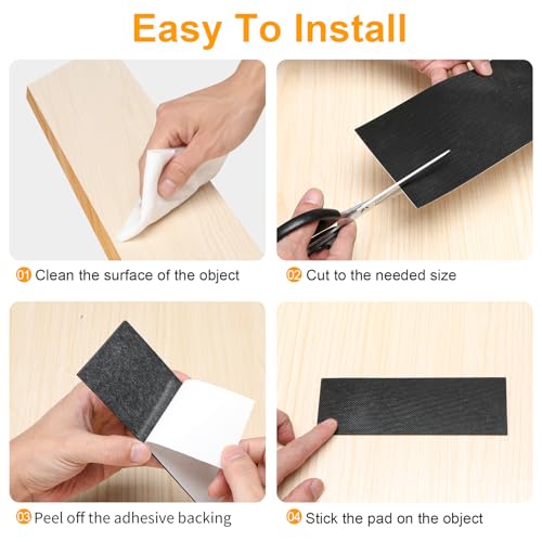 CHUNZEXI Non Slip Furniture Pads, Self Adhesive Rubber Pads with Anti Skid Stickers, Cuttable Rubber Sheet for Furniture and Appliances (4” × 5”) - size: 5x4 inch 6 Rectangular