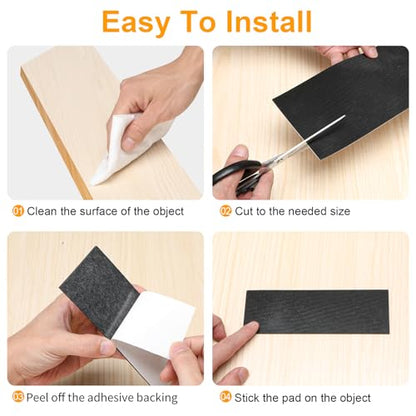 CHUNZEXI Non Slip Furniture Pads, Self Adhesive Rubber Pads with Anti Skid Stickers, Cuttable Rubber Strip for Furniture and Appliances (1” × 4”) - size: 4x1 inch 12 Rectangular