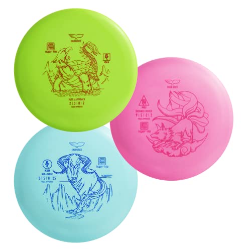 Yikun Disc Golf Starter Kit - 150-160g Set Includes Driver, Mid-Range, Putter for Beginner Players