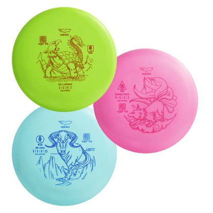 Yikun Disc Golf Starter Kit - 150-160g Set Includes Driver, Mid-Range, Putter for Beginner Players