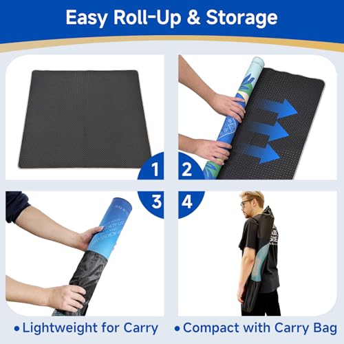 Mahjong Mat 2025 Upgraded No-Crease & No Odor Design, 32.3 Inch with Waterproof Velvet, Non-Slip PU Silicone, Lightweight for Noise Reduction, Includes Printed Rules for Tiles and Cards (Gradent) - color: Gradent1