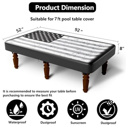 Pool Table Cover 7ft,Billiard Table Covers Waterproof Custom Tablecloth Dust Cloth,Indoor/Outdoor Billiards Topper Accessories for Protecting Felt Scratch-Resistant for para Bar,Billiard Room (7ft) - size: 7ft