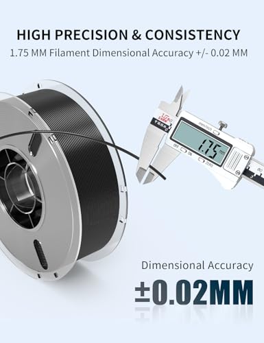 RAMBERY Black PLA+ 3D Printer Filament 1.75mm 1kg Spool, Toughness Upgraded 3D Printing Filament, Neatly Wound Fit Most FDM Printers - color: Pla+ Black, size: 1kg