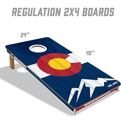 YouTheFan State of Colorado 2’ x 4’ Professional Wood Cornhole Game with Bags