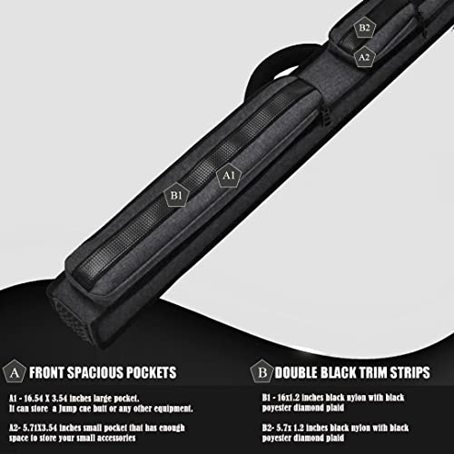 Champion 2X2,2X3,3X4 Nylon/Leatherette Billiard Pool Cue Stick Hard Case - color: Black, size: 3X4 pool case