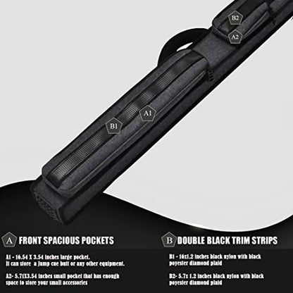 Champion 2X2,2X3,3X4 Nylon/Leatherette Billiard Pool Cue Stick Hard Case - color: Black, size: 3X4 pool case