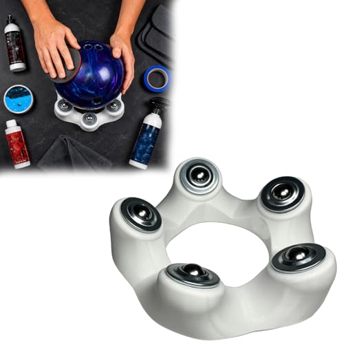 Bowling Release Trainer Tool, 360° Smooth Rotation Desktop Stand for Bowling Practice, Portable Open-Top Bowling Ball Accessories - color: white circle