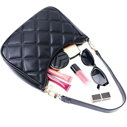 CYHTWSDJ Shoulder Bags for Women, Cute Hobo Tote Handbag Mini Clutch Purse with Zipper Closure - color: Black Lg-g