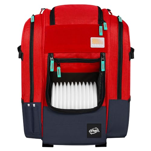 MVP Disc Sports Voyager Series Backpack Disc Golf Bag (Choose Your Color and Size) - color: Red, style: Voyager Slim