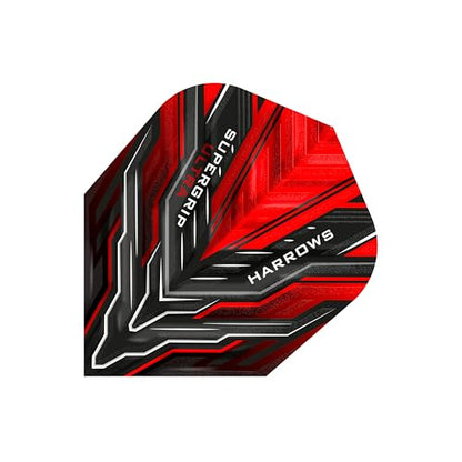Harrows SUPERGRIP Ultra Flights| Set of x5 Premium Extra Strong Dart Flight Bag (15 Flights) (Red) - color: Red