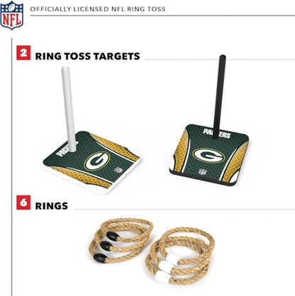 Solid Wood NFL Quoits Set with Direct Print HD Team Graphics – Tailgate Ring Toss Game – Great Gift for Any Football Fan! Ring Toss Family Outdoor Games for The Beach