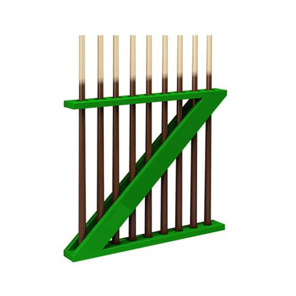 Wall-mounted Billiards Pool Stick Holder,Collapsar,9-Hole Billiard Cue Racks, Table Accessories,for Game Room(Green) - color: Green