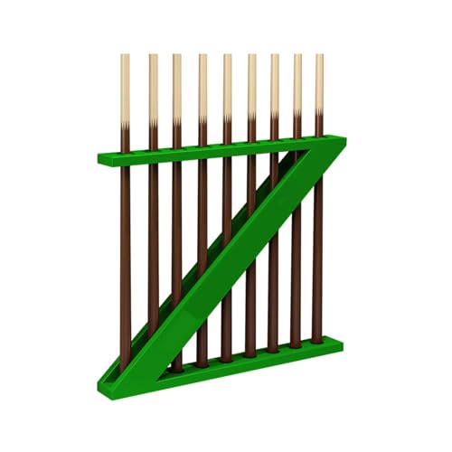 Wall-mounted Billiards Pool Stick Holder,Collapsar,9-Hole Billiard Cue Racks, Table Accessories,for Game Room(Green) - color: Green