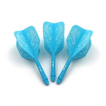 CUESOUL ROST Integrated Dart Shaft and Dart Flight Standard/Slim/Diamond/Big Wing/Tear/Diamond - color: 28mm-Big Wing Shape-Blue Dragon