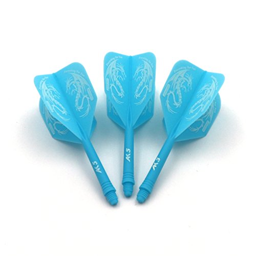 CUESOUL ROST Integrated Dart Shaft and Dart Flight Standard/Slim/Diamond/Big Wing/Tear/Diamond - color: 28mm-Big Wing Shape-Blue Dragon