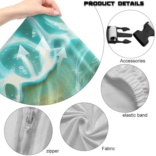 Sea Turtle Print Gaming Chair Covers with Armrest Covers Dust-Proof Universal Fit Gamer Desk Chair Cover for Ergonomic Game Rotating Office Chairs, Easy to Install - color: Brown and Blue - Sea Turtle