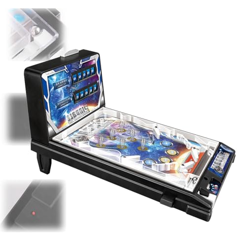 Desktop Pinball Machine for Kids, Retro Arcade Electronic Arcade Mini Pinball Game for Home, Classic Pinball Gifts Toy with Light Music Scoreboard