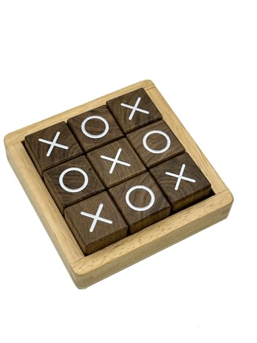 Tic Tac Toe Board Game Noughts Crosses Games Coffee Table Decor for All Ages Size 4 by 4 Inch