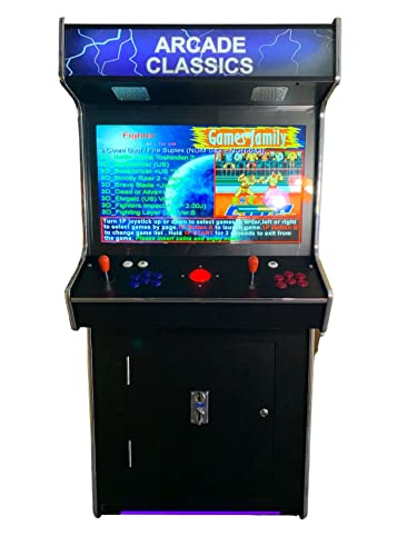 Top Us Video Arcades Full Size Commercial Grade Upright Standup Arcade Machine 2 Player 4500 Games 32 inch Screen Black with 2 Shooting Guns