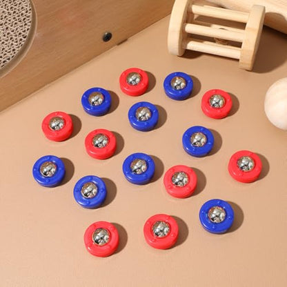 Abaodam 16Pcs Mini Shuffleboard Pucks for Tabletop Game, Replacement Shuffleboard Pucks and Rollers Set for Indoor, Curling Sliders Beads Game Equipment Accessories for Family Fun, 0.94 Inch