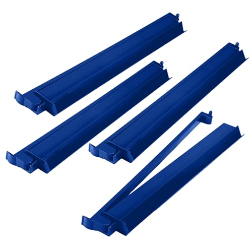 4 Pcs 18.7 Inch Dark Blue Acrylic Mahjong Tile Racks with Pushers for Game Night American Mahjong Racks Tile Set for Mah Jong Lovers and Beginners - color: Dark Blue