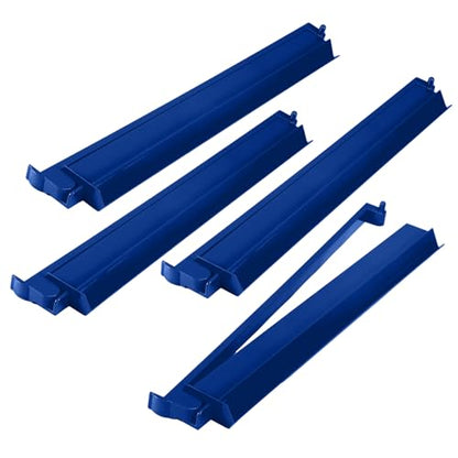 4 Pcs 18.7 Inch Dark Blue Acrylic Mahjong Tile Racks with Pushers for Game Night American Mahjong Racks Tile Set for Mah Jong Lovers and Beginners - color: Dark Blue