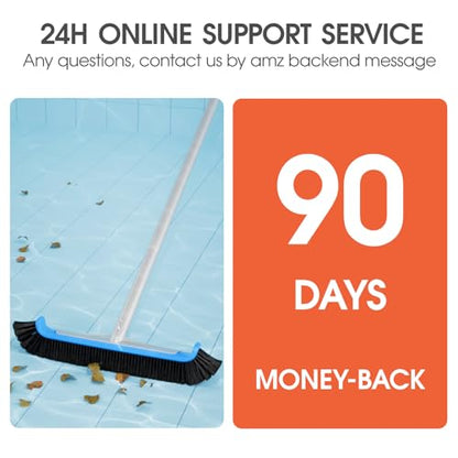 TidyMister Pool Brush 17.5'' Heavy Duty Swimming Pool Brushes for Cleaning Pool Walls & Tiles & Floors & Corners Scrub Brush Head Reinforced Aluminum Back - size: 18inch