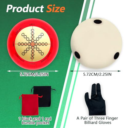 2 Pcs Billiards Cue Ball 2-1/4" Pool Cue Ball Practice Training Artifact with A Pair of Three Finger Billiard Gloves 2 Pool Box Bag Table Training for Table Accessories - style: Stylish