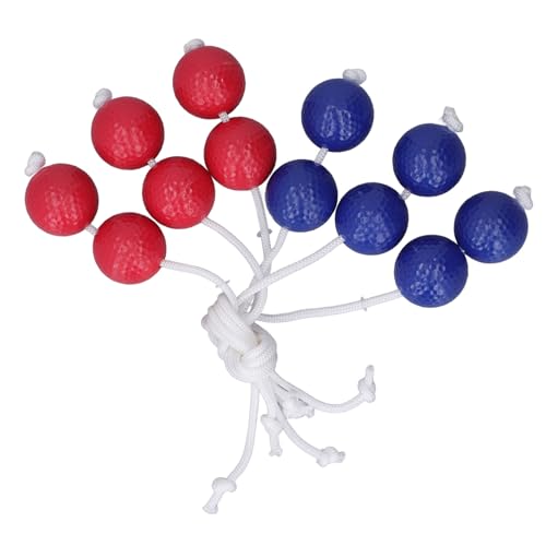 Jeanoko Golf Ladder Toss Balls Set, Vibrant Red & Blue Bolo Replacement Balls for Outdoor Lawn & Beach Game, Durable PE Material, 6 Pack