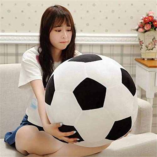 Plush Soccer Balls - Fluffy Stuffed Toy Soccer Ball Plush Pillow Soft Durable Stuff Soccerball Gift for Kids Boy Baby (Black -White,11.8inch/30cm) - color: Black -White, size: 11.8inch/30cm