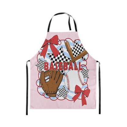 Castle Fairy Cartoon Baseball Kitchen Apron,Bow Knots Waterproof Apron - color: White Pink