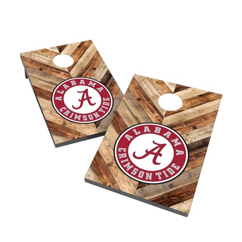 College Team Cornhole Boards, 2x4 Bag Toss Cornhole Set, Officially Licensed Cornhole Boards, Perfect for Tailgates - color: Alabama, size: 1. NO Fun Accessories
