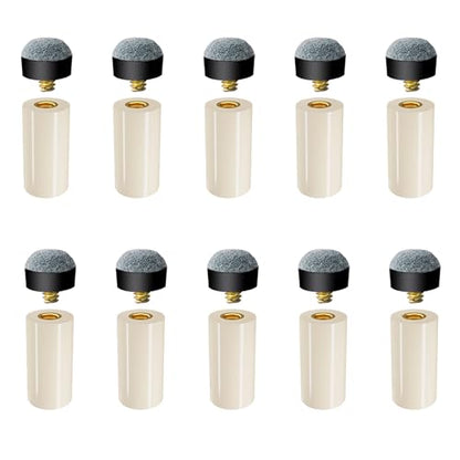 GSE Games & Sports Expert 10 Pieces 12mm/13mm Billiard Pool Tips, Soft/Hard Screw-on Tips Replacement or White Pool Cue Stick Nylon Ferrules Replacement - size: 13mm, style: Soft Tip & Nylon Ferrules