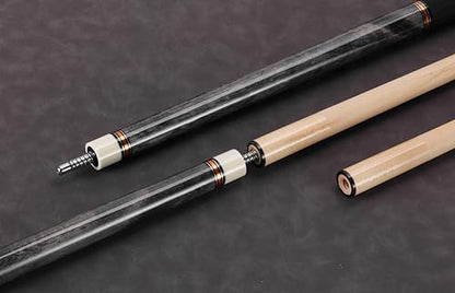 Pool Cue Stick Genuine Leather Cowhide Grip 58" 19 20oz 2 Piece with 12.5mm Tip,Canadian Maple Pro Billiard Cue,for Adults/Beginner/Pro Player. - color: Grey-20oz-Velvet Paint Grip-with Case