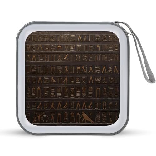 Ancient Egyptian Hieroglyph Portable CD Case Holder,DVD Wallet Holder 40 Capacity CD Cases Storage DVD Book Binder for Car Home Travel - color: Ancient Egyptian Hieroglyph