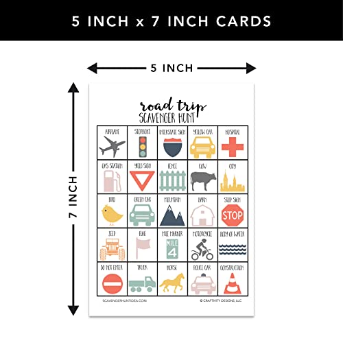 Nature Scavenger Hunt Games for Kids, Outdoor, Birthday Party, Road Trip, Travel Activities, Includes 10 Dry Erase Markers and Cards, Family Game Night