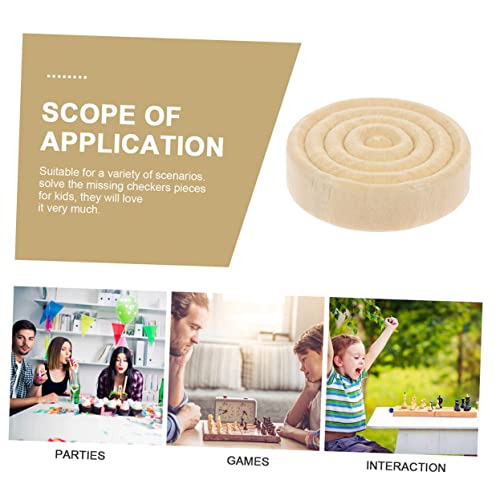 Yardwe 24pcs Wooden Checkers Game Pieces Set Replacement Accessories for Board Games Universal for Outdoor Fun