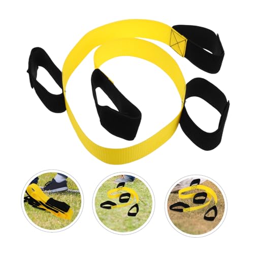 LIOOBO 2pcs Giant Footstep Race Bands for Team Building and Family Relay Races Yellow Person for Cooperative Outdoor Activities
