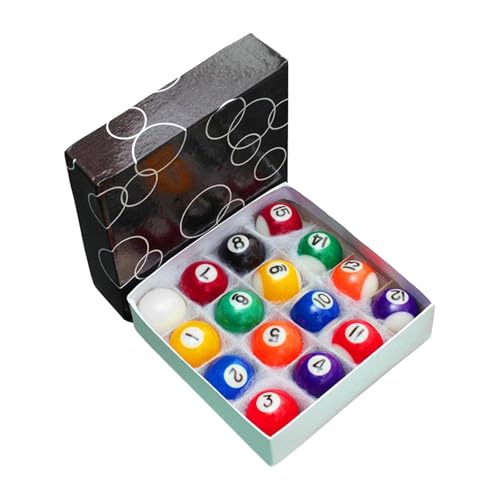 DYNWAVE 16Pcs Mini Billiards Table Balls Set, Small Pool Ball Set, Kids Toy, for Leisure Sports Home - size: 2.5cm Ball