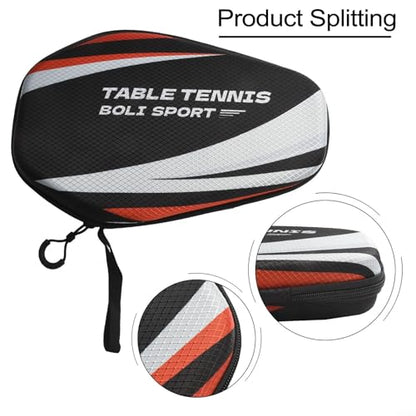 FABULETTA Table Tennis Racket Case, EVA Hard Shell Pong Paddle Bag with Hand Strap, Waterproof Storage Box for 2 Rackets or 1 Racket and 2 Balls, Protective Cover fo - color: PB005-A model