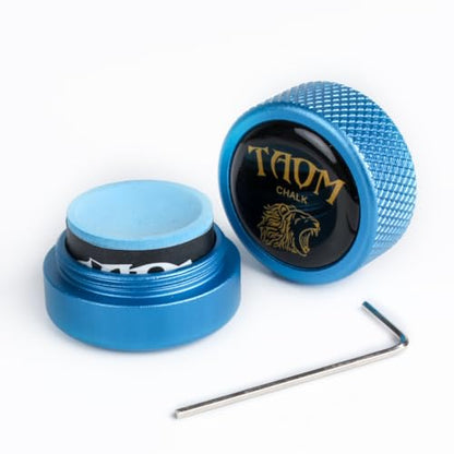 TAOM Pool Chalk Holder Round Shaped Practical Tool Billiards Accessories Magnetic Mini Chalk Tip Case Container Round Box Billiards - color: 5-Blue Holder with Chalk