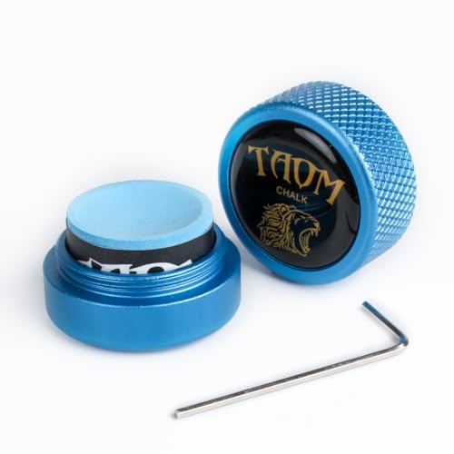 TAOM Pool Chalk Holder Round Shaped Practical Tool Billiards Accessories Magnetic Mini Chalk Tip Case Container Round Box Billiards - color: 5-Blue Holder with Chalk