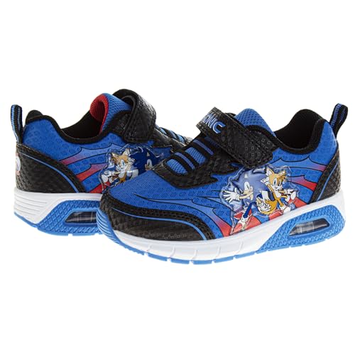 Josmo Kids Sonic the Hedgehog Sneakers LED Light Up Shoe (Toddler/Little Kid) - color: Black Blue, size: 9 Toddler