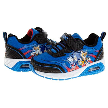 Josmo Kids Sonic the Hedgehog Sneakers LED Light Up Shoe (Toddler/Little Kid) - color: Black Blue, size: 8 Toddler