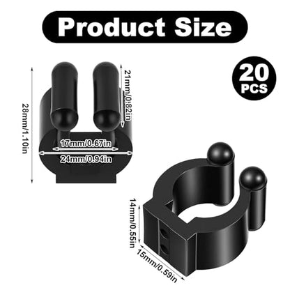 20Pcs Pool Cue Holder with Screws, Pool Cue Holder Clamps for Wall Mount Fishing Rod