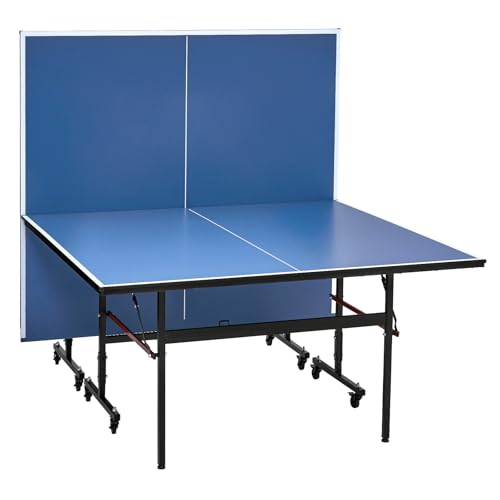 Happybuy Ping Pong Table, Professional Table Tennis Game, Indoor MDF Portable Table Tennis Table, Foldable Ping Pong Table with Quick Clamp Net, 10 Minute Easy Assembly, 12mm Tabletops